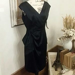 Maggy London 12P, Navy Satin Cocktail Dress
